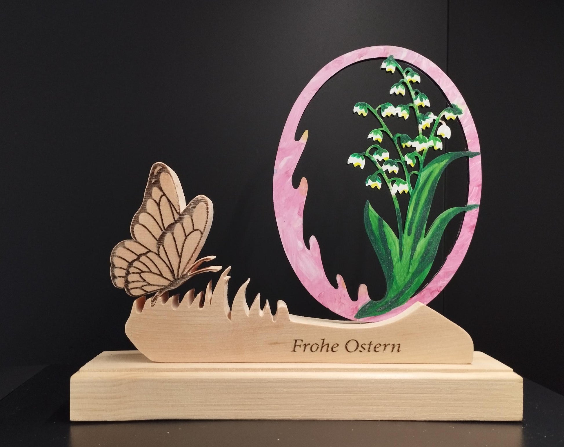 Oster Deko bemalt aus Zirbenholz