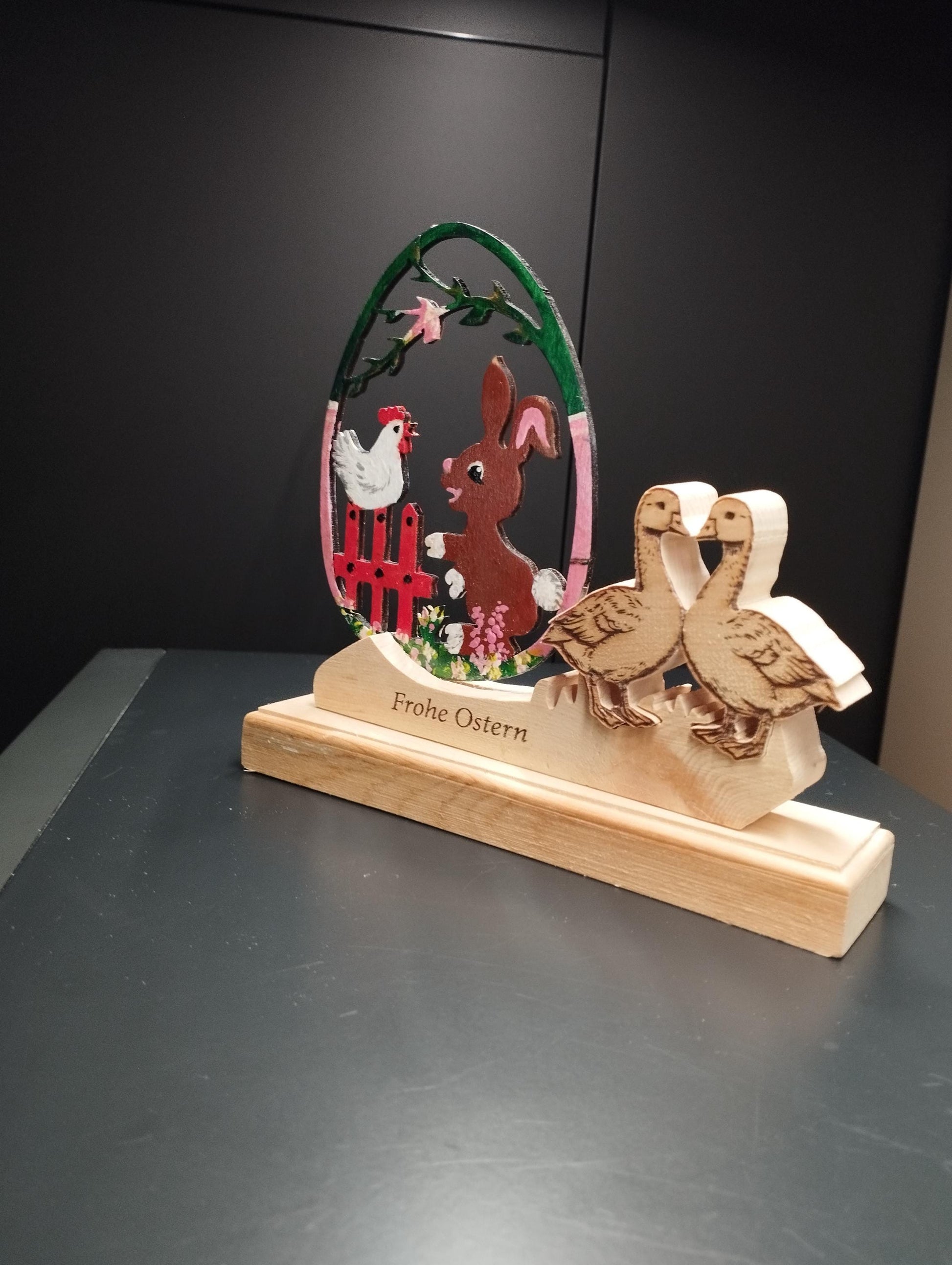 Oster Deko bemalt aus Zirbenholz