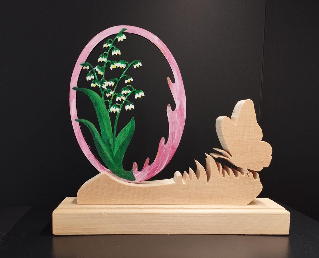 Oster Deko bemalt aus Zirbenholz