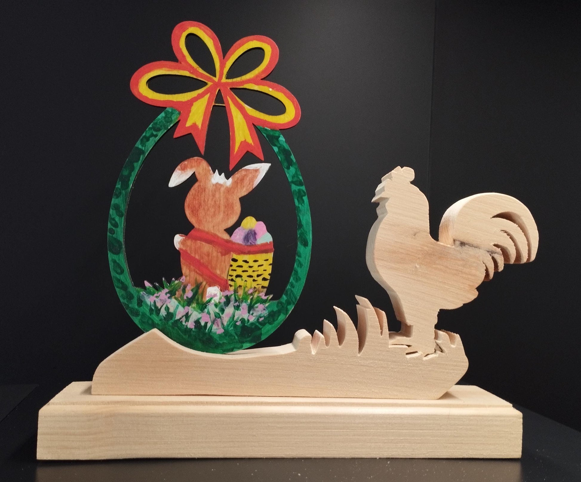 Oster Deko bemalt aus Zirbenholz