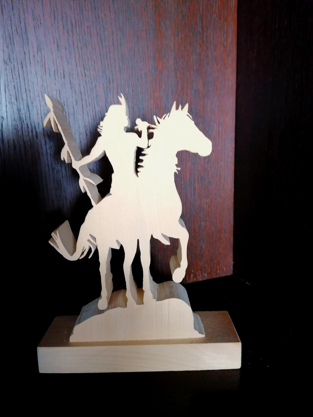 Zirben-holz Indianer am Pferd