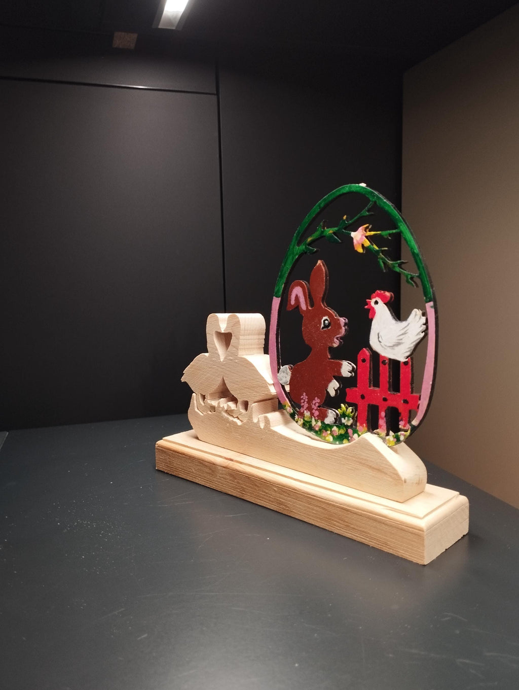 Oster Deko bemalt aus Zirbenholz