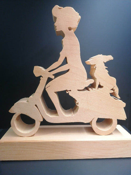 Fahrt mit meinem Hunderl aus Zirbenholz