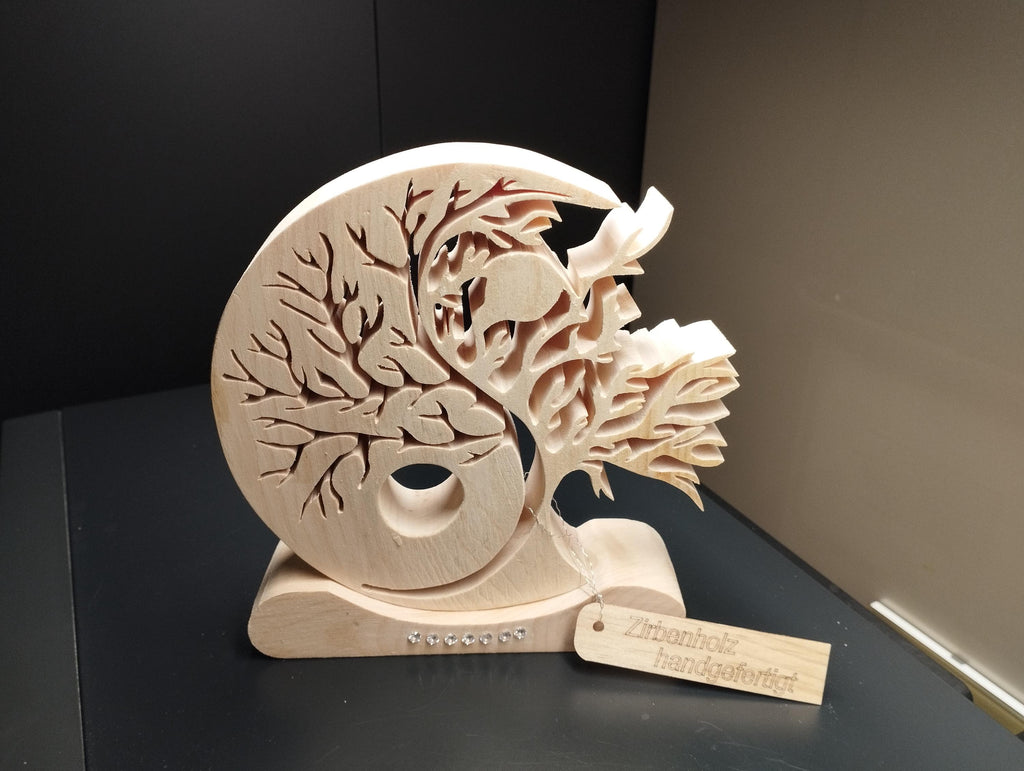 Lebensbaum aus Zirbenholz  mit Swarovski-Strass