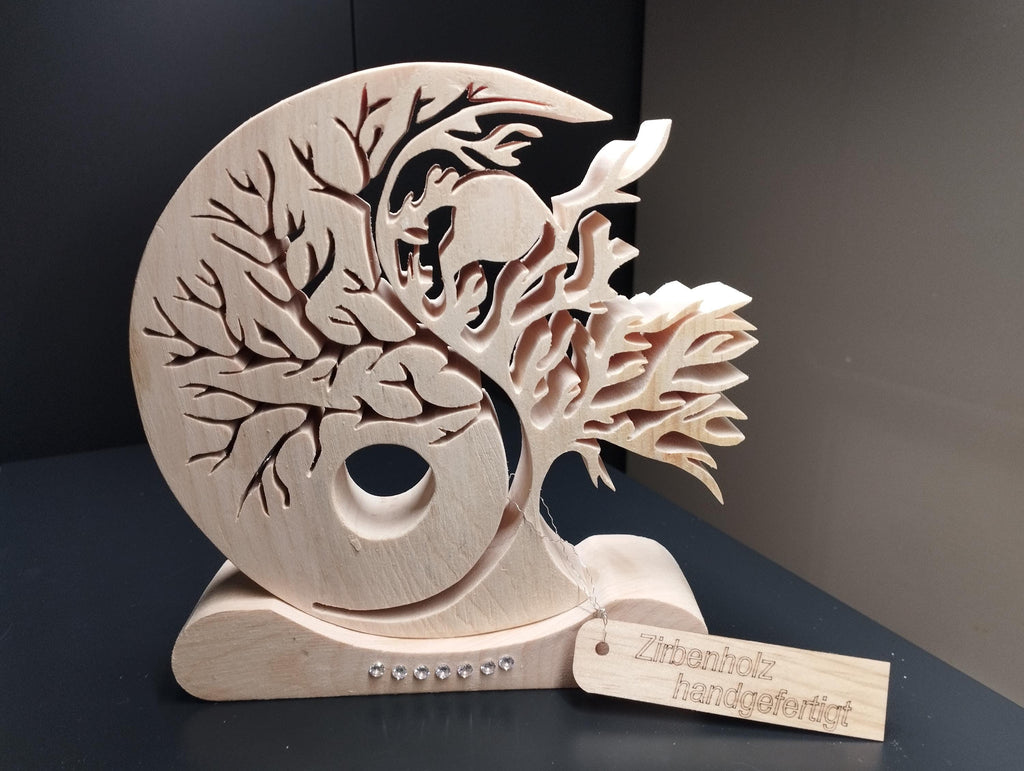 Lebensbaum aus Zirbenholz  mit Swarovski-Strass