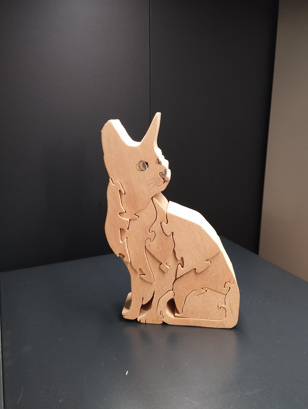 Zirbenholz Puzzle Katze