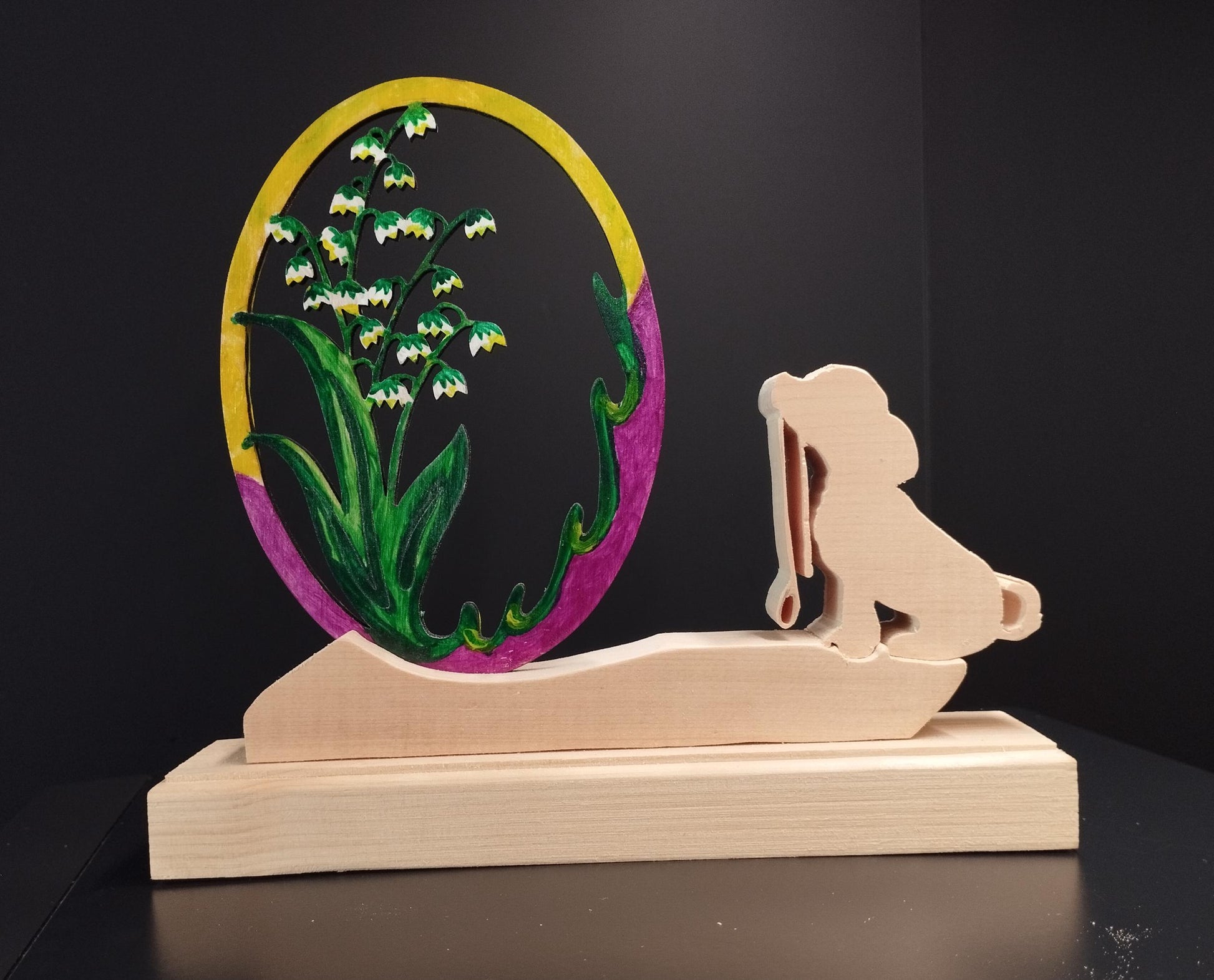 Oster Deko bemalt aus Zirbenholz