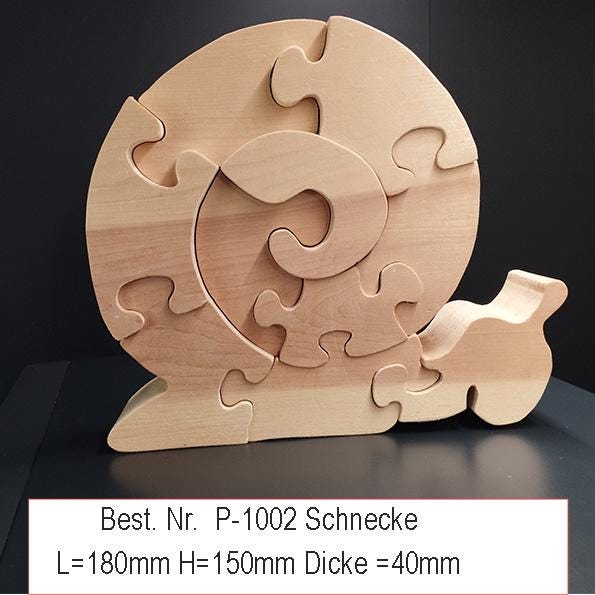 Zirbenholz Puzzle Schnecke