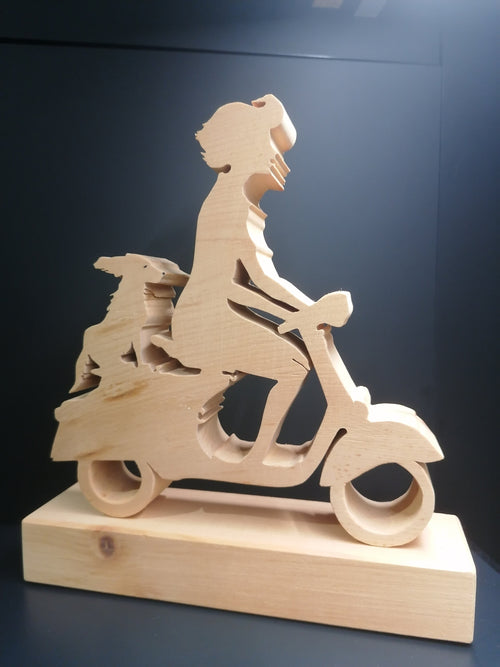 Fahrt mit meinem Hunderl aus Zirbenholz