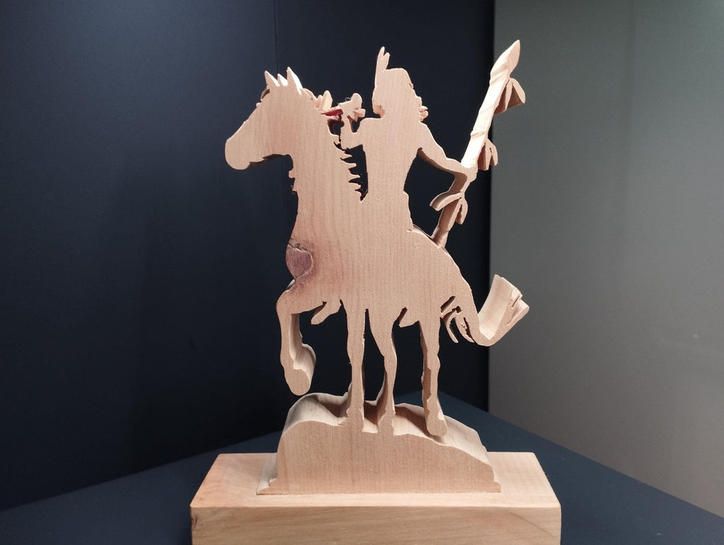 Zirben-holz Indianer am Pferd