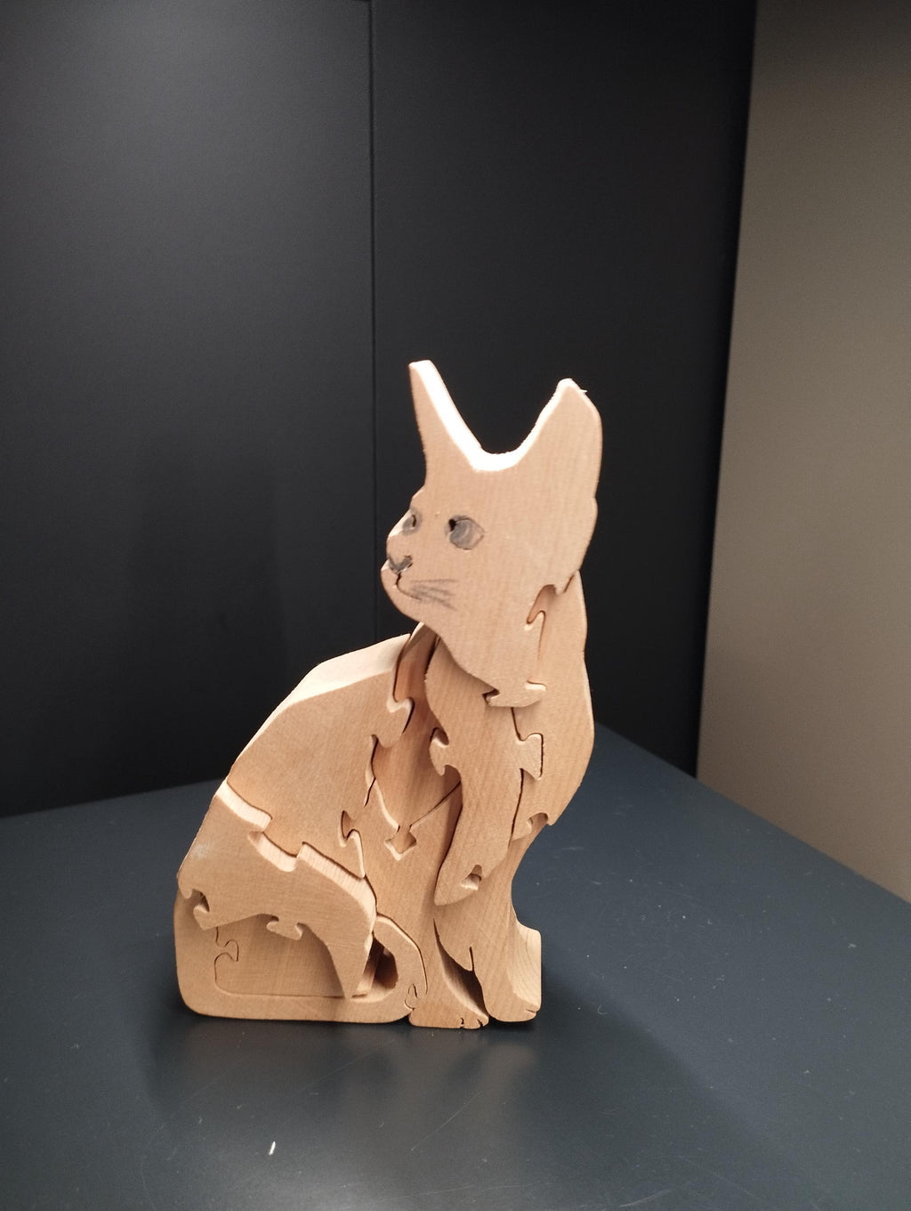 Zirbenholz Puzzle Katze